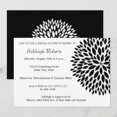 Stijlvolle zwart-witte bloem kaart (Voorkant / Achterkant)