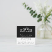 Stijlvolle zwart-witte Review QR Notaris Dank u Vierkante Visitekaartje (Staand voorkant)