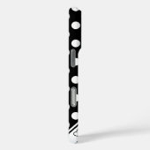 Stijlvolle zwart-witte stippen en harten Case-Mate iPhone case (Achterkant / Rechts)