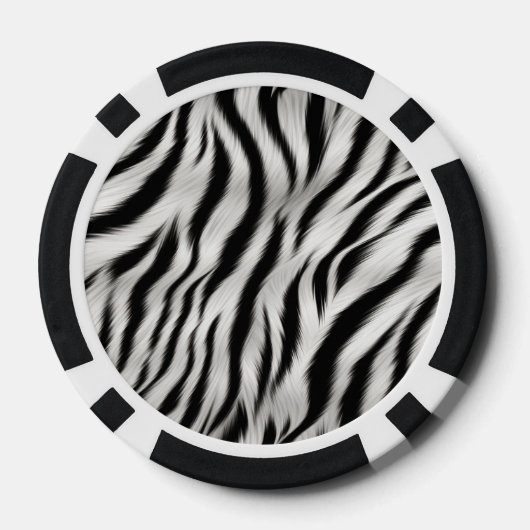Stijlvolle zwart witte Zebra dier roze monogram Poker Chips (Achterkant)