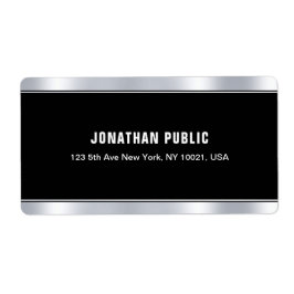 Stijlvolle zwart zilver elegante Sjabloon verzendi Etiket