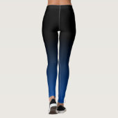 Stijlvolle zwarte blauwe gradiënt monogrammen werk leggings (Achterkant)