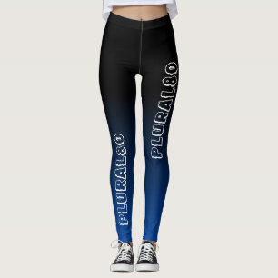 Stijlvolle zwarte blauwe gradiënt monogrammen werk leggings