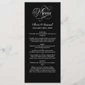 Stijlvolle zwarte bruiloft menu (Voorkant)