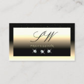 Stijlvolle zwarte Cream Gold Sparkle Diamonds Init Visitekaartje (Voorkant)