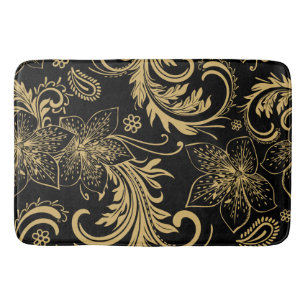 Stijlvolle zwarte en gouden bath Mat