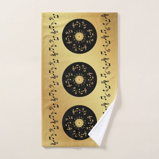 Stijlvolle zwarte en goudgele karbonade bad handdoek (Handdoek)