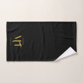Stijlvolle zwarte en goudmonogram Initialen Bad Handdoek (Handdoek)