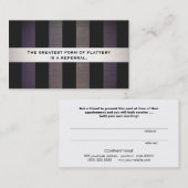 Stijlvolle zwarte en houtstripkaart aanbevelingskaartje (Voorkant / Achterkant)