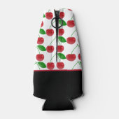 Stijlvolle zwarte en rode kersen op maat flesjeskoeler (Achterkant)