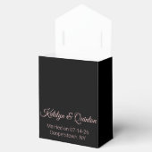 Stijlvolle zwarte en roze bruiloft bedankdoosjes (Geopend)