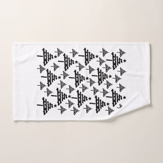 Stijlvolle zwarte en witte kerstboom bad handdoek (Handdoek)