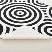 Stijlvolle zwarte en witte nestcirkels sherpa deken (3/4)