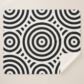 Stijlvolle zwarte en witte nestcirkels sherpa deken (Voorkant (horizontaal))