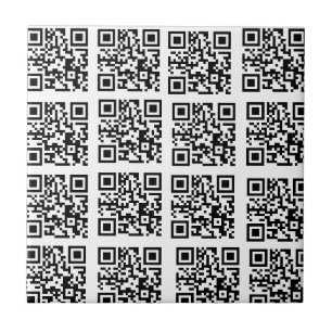 Stijlvolle zwarte en witte QR-code Trivet Tegeltje