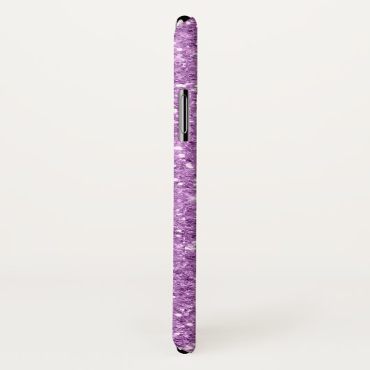 Stijlvolle zwarte Eyelashes en Paarse glitter Case-Mate iPhone Case (Achterkant / rechts)