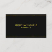 Stijlvolle zwarte goudSjabloon met modern design Visitekaartje (Voorkant)