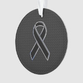 Stijlvolle zwarte-lint bewustzijn ornament (voorkant)