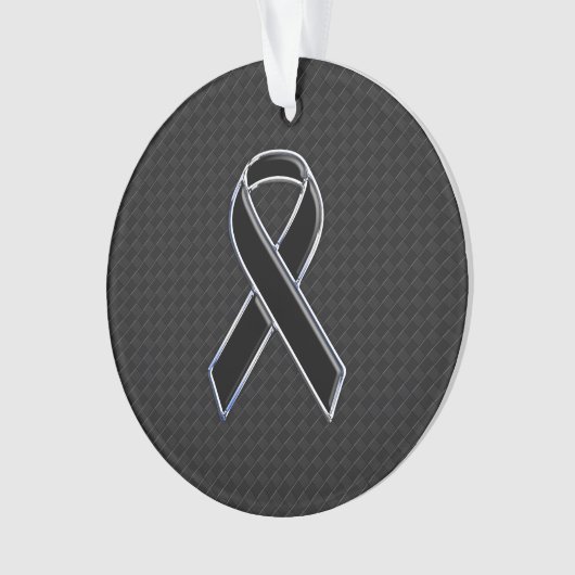 Stijlvolle zwarte-lint bewustzijn ornament (voorkant)