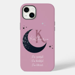 Stijlvolle zwarte maan Case-Mate iPhone 14 plus hoesje