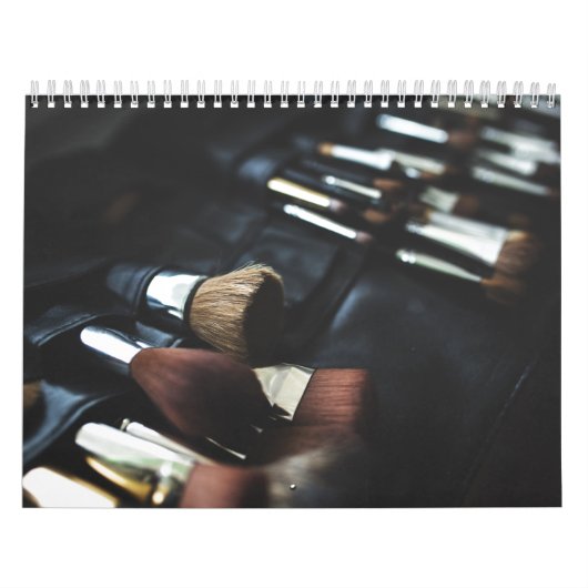 Stijlvolle zwarte make-up artiest kalender (Hoes)