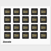 Stijlvolle zwarte notaris Public Gold Brand Busine Vierkante Sticker (Vel)