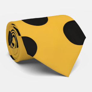 Stijlvolle zwarte Polka Dots op Goudgele Stropdas