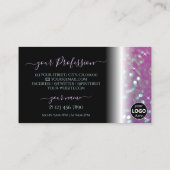 Stijlvolle zwarte roze Blauwgroen mousserende glit Visitekaartje (Achterkant)