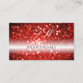 Stijlvolle zwarte sparkle Glitter Monogram Modern Visitekaartje (Voorkant)
