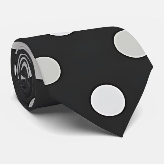Stijlvolle zwarte stip Stropdas (Opgerold)