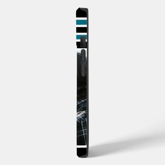 Stijlvolle zwarte striptekening Aangepaste foto Case-Mate iPhone Case (Achterkant / Links)