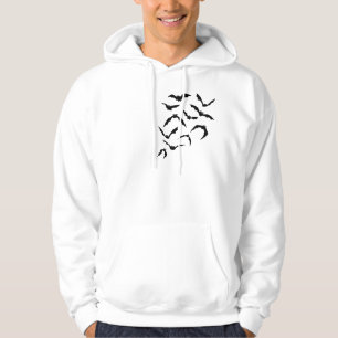 Stijlvolle Zwarte Vleermuizen Grafisch – Minimalis Hoodie