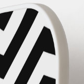 Stijlvolle zwarte witte Chevron Pattern Initialen Pickleball Paddle (Links Detail)