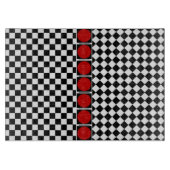 Stijlvolle zwarte witte halve diamantcontroleband snijplank (Voorkant)