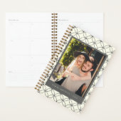Stijlvolle zwarte witte lijn Art Aangepaste foto Planner (Display)