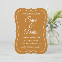 STIJLVOOL EENVOUDIG MODERN MINIMALIST MOSTERD GEEL SAVE THE DATE