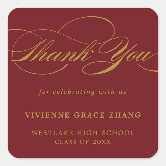 STIJLVOOL ELEGANT SCRIPT BEDANKT STICKER (Voorkant)