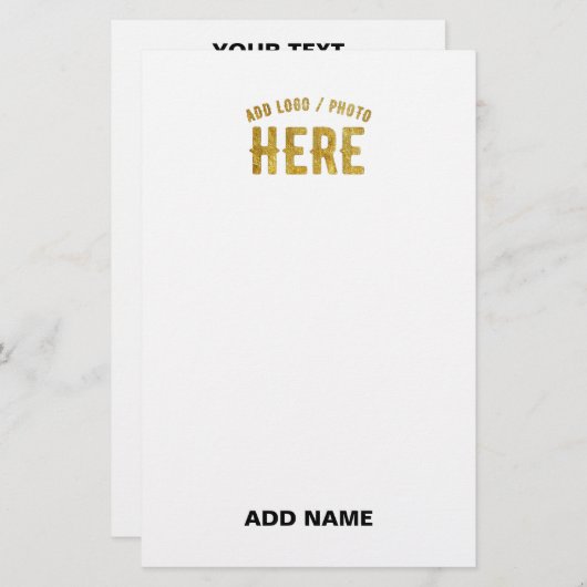 STIJLVOOL MODERN AANPASBAAR WIT GEVERIFIEERD GEMER BRIEFPAPIER (Voorkant / Achterkant)