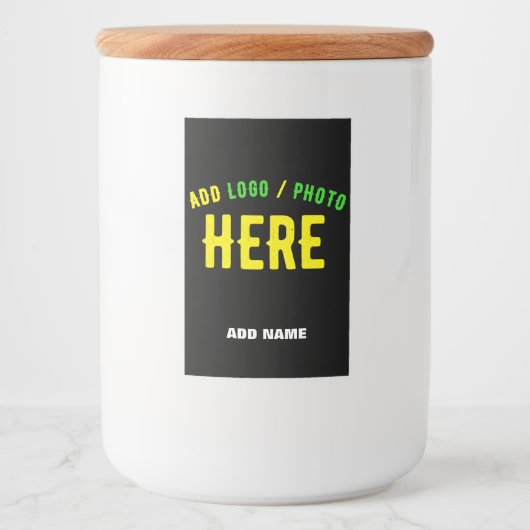 STIJLVOOL MODERN AANPASBAAR ZWART GECERTIFICEERD G VOEDSELCONTAINER ETIKET (Voorkant)