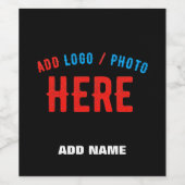 STIJLVOOL MODERN AANPASBAAR ZWART GECERTIFICEERD M WIJN ETIKET (Enkel label)