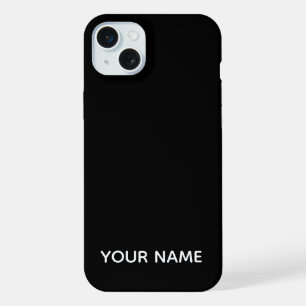 STIJLVOOLDE MODERNE AANPASTBAARE NAAM ZWARTE KLEUR iPhone 15 PLUS CASE
