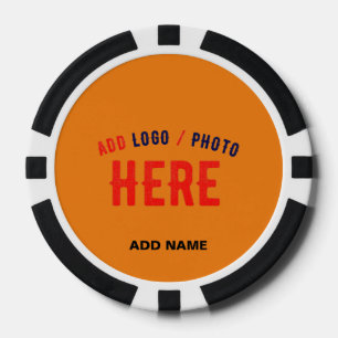 STIJLVOUDIG MODERN AANGEPAST DONKERORANJE GECONTRO POKER CHIPS