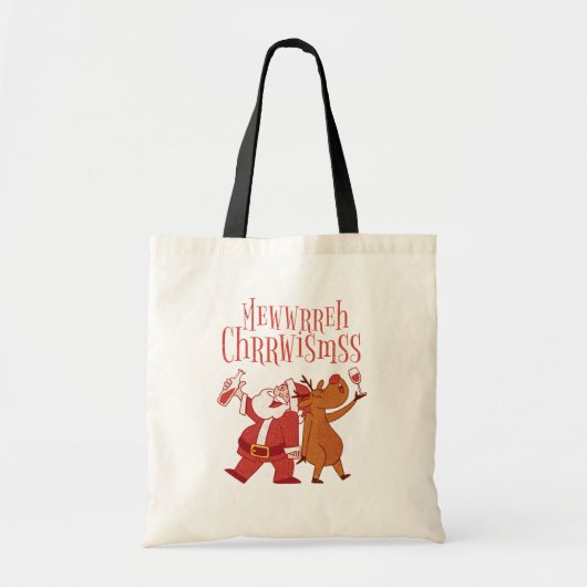 Stijlzak met kerstprinter tote bag (Voorkant)
