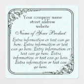 stijlzeep en cosmetische blauwe perkament labels (Design 1)