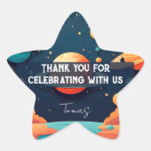 Stiker Baby Shower espacio Ster Sticker (Voorkant)