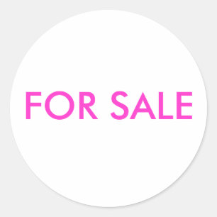 STIKER "VOOR VERKOOP" RONDE STICKER