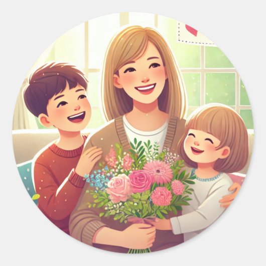 Stikers Happy Mother Day Ronde Sticker (Voorkant)
