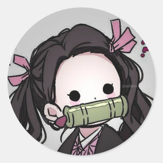 Stikers Nezuko Ronde Sticker (Voorkant)