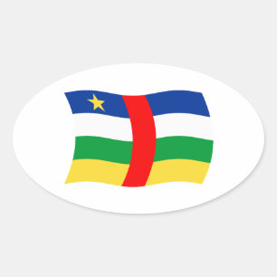 Stikker met vlag van de Centraal-Afrikaanse Republ Ovale Sticker