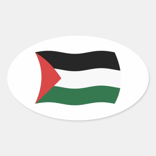 Stikker met vlag van de Palestijnse Autoriteit Ovale Sticker (Voorkant)